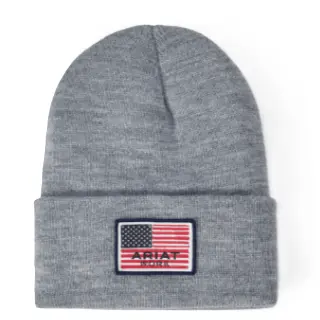 [Ar10041510] Ariat MNS Rebar American Flag Patch Beanie
